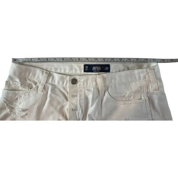 Hollister Womens Shorts Size 13/31 White High Rise Cut Off Distressed Button Fly - Picture 5 of 8
